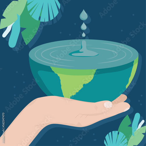 hand lifting half earth planet