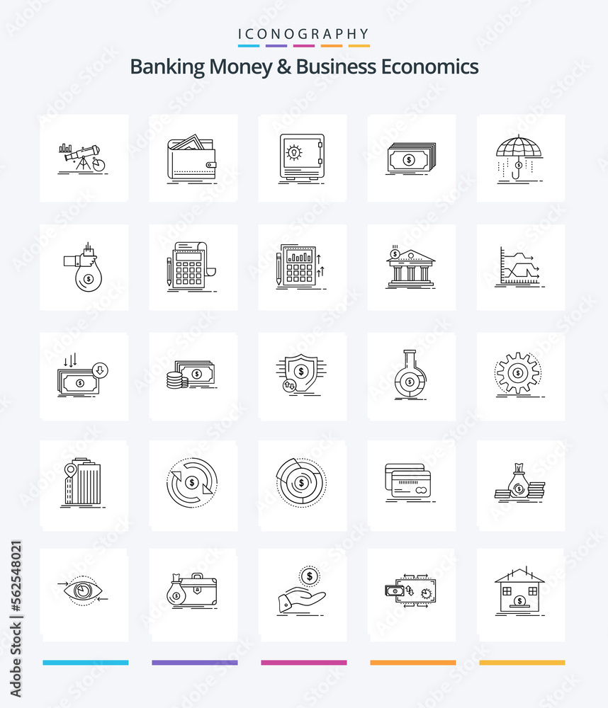 Creative Banking Money And Business Economics 25 OutLine icon pack  Such As finance. cash. personal. strongbox. safe