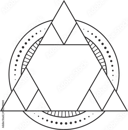 Esoteric symbol template. Magic spell mystic sign