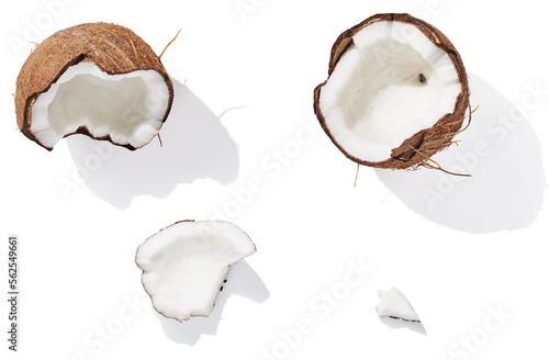 Coconut on white background. Food concept.