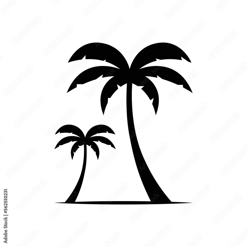Obraz premium Palm tree summer logo template vector illustration