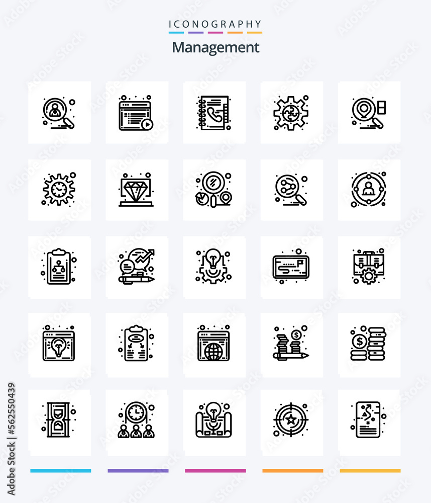 Creative Management 25 OutLine icon pack  Such As puzzle. piece. online. gear. phone book
