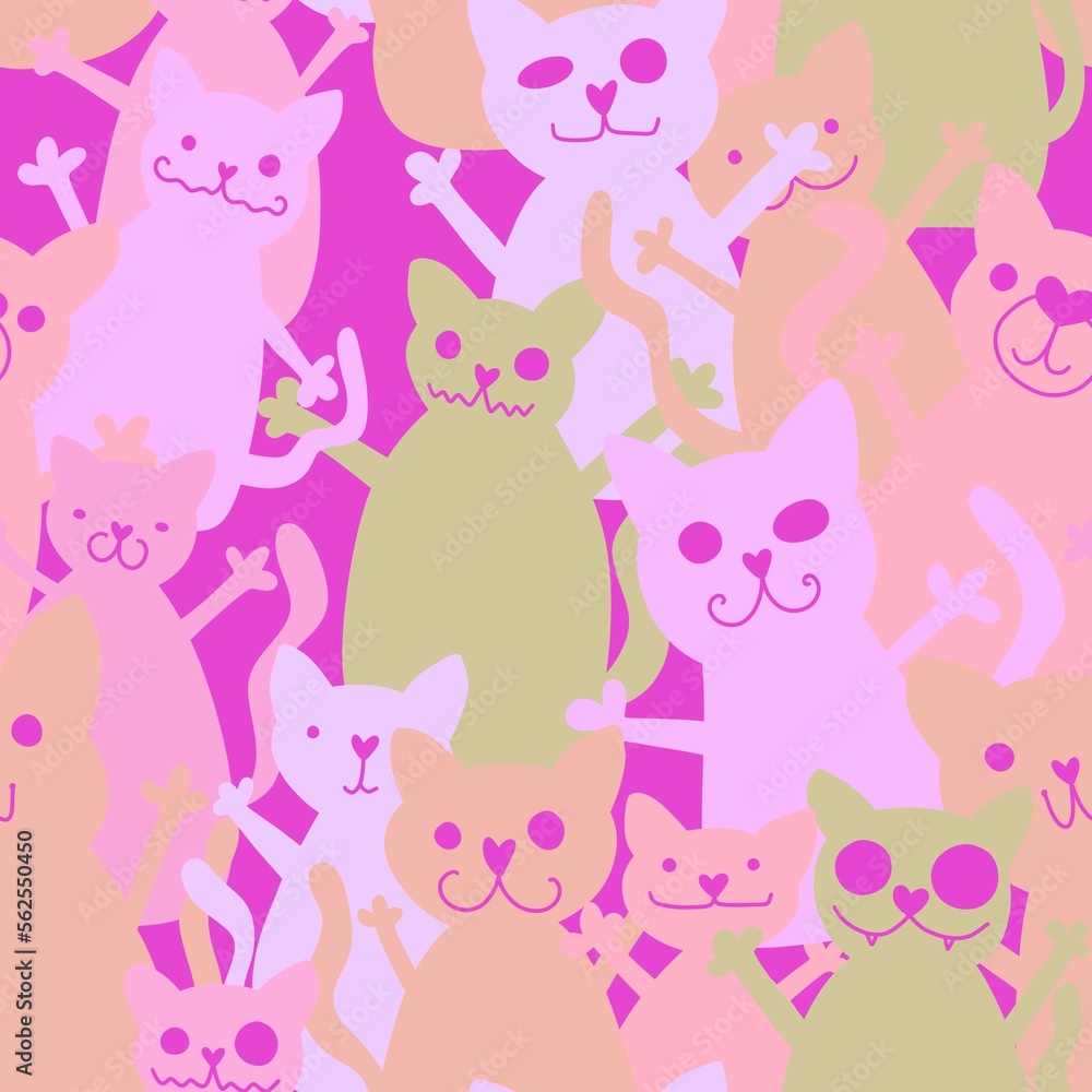 Halloween animals seamless toys cats pattern for wrapping paper and kids clothes print and fabrics Halloween animals seamless toys cats pattern for wrapping paper and kids clothes print and fabrics