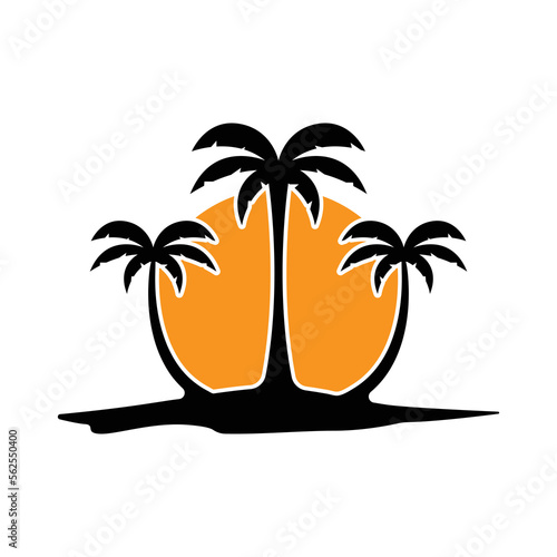 Palm tree summer logo template vector illustration