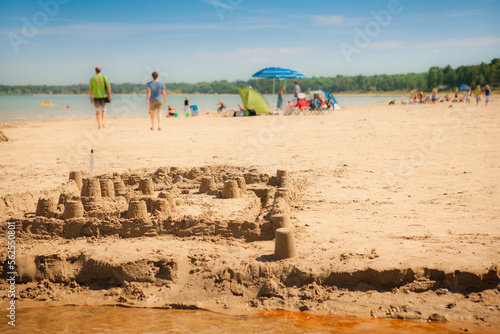 Sandcastles on a beach