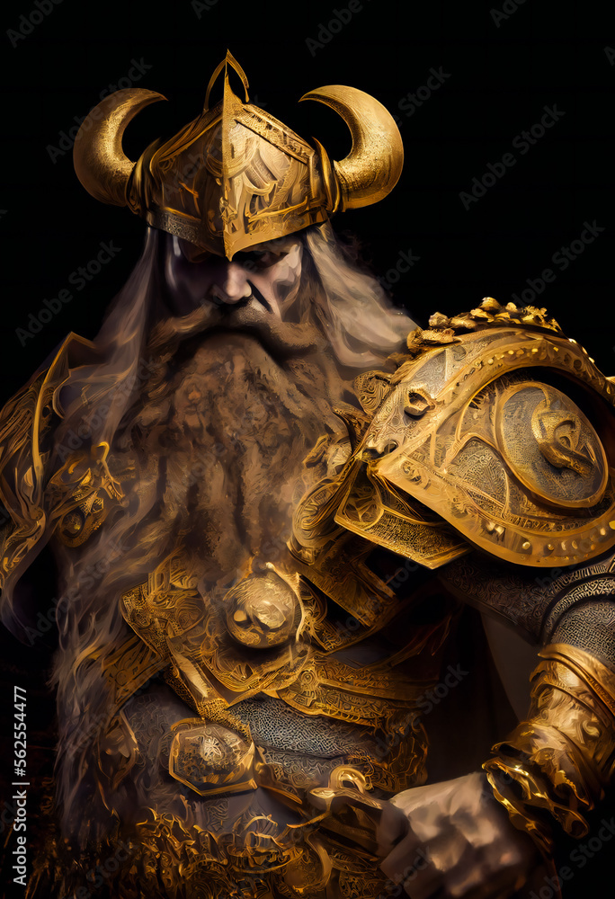 Fototapeta premium Dark viking warrior. Generative AI .