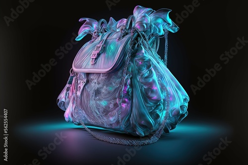 Futuristic cotton candy bag, generative AI