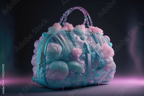 Futuristic cotton candy bag, generative AI