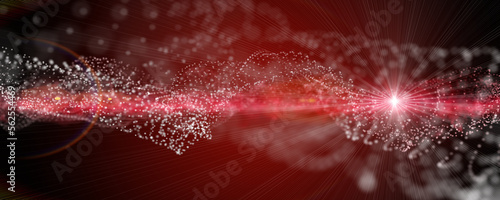 Powerful wave panorama background design illustration with light