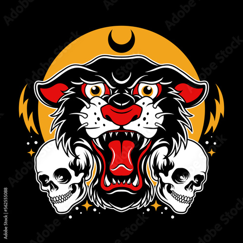Black tiger tattoo