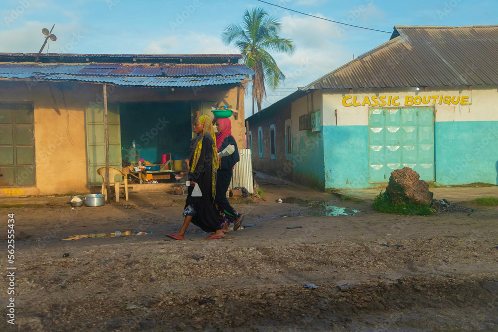 Mombasa,Kenya Africa. 19.10.2019 Street trading in Africa. Kenya. People at the counters. Mombasa,Kenya Africa. 19.10.2019 Street trading in Africa. Kenya. People at the counters.