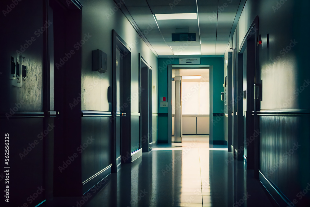 Corridor In Hospital. Generative AI. Corridor In Hospital. Generative AI.