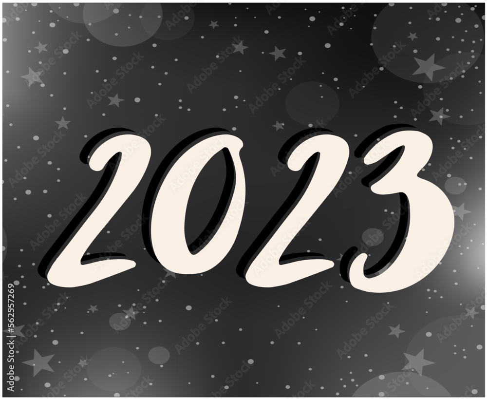 2023 Year White Abstract Vector Illustration Design With Black And White Gradient Background 2023 Year White Abstract Vector Illustration Design With Black And White Gradient Background
