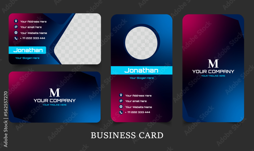 elegant vertical and horizontal business card template

