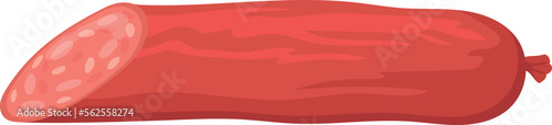 Smoked sausage cartoon icon. Dry meat product