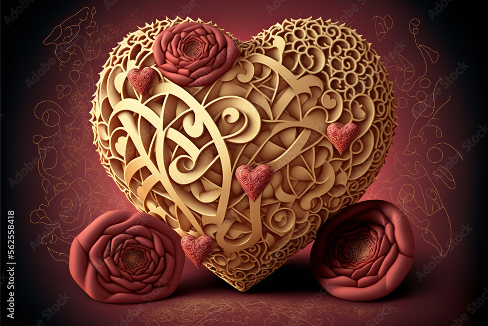 valentines day heart created with Generative AI technology valentines day heart created with Generative AI technology