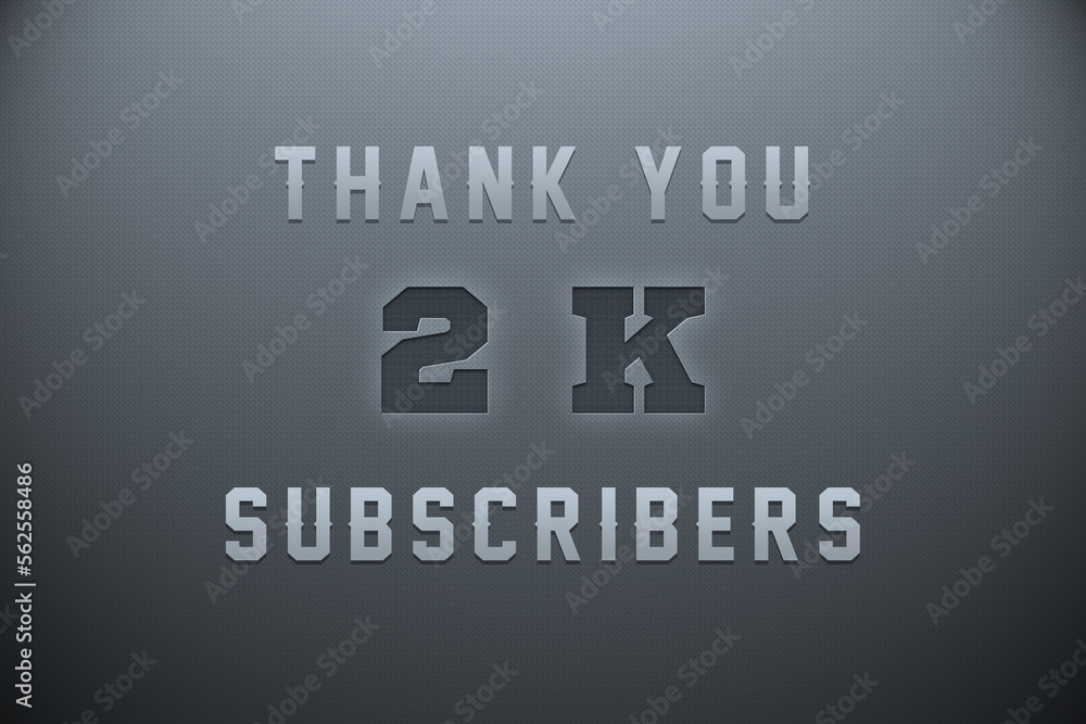 2 K subscribers celebration greeting banner with Metal Engriving Design