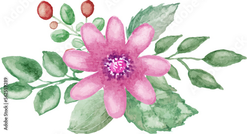 watercolor magenta floral arrangement