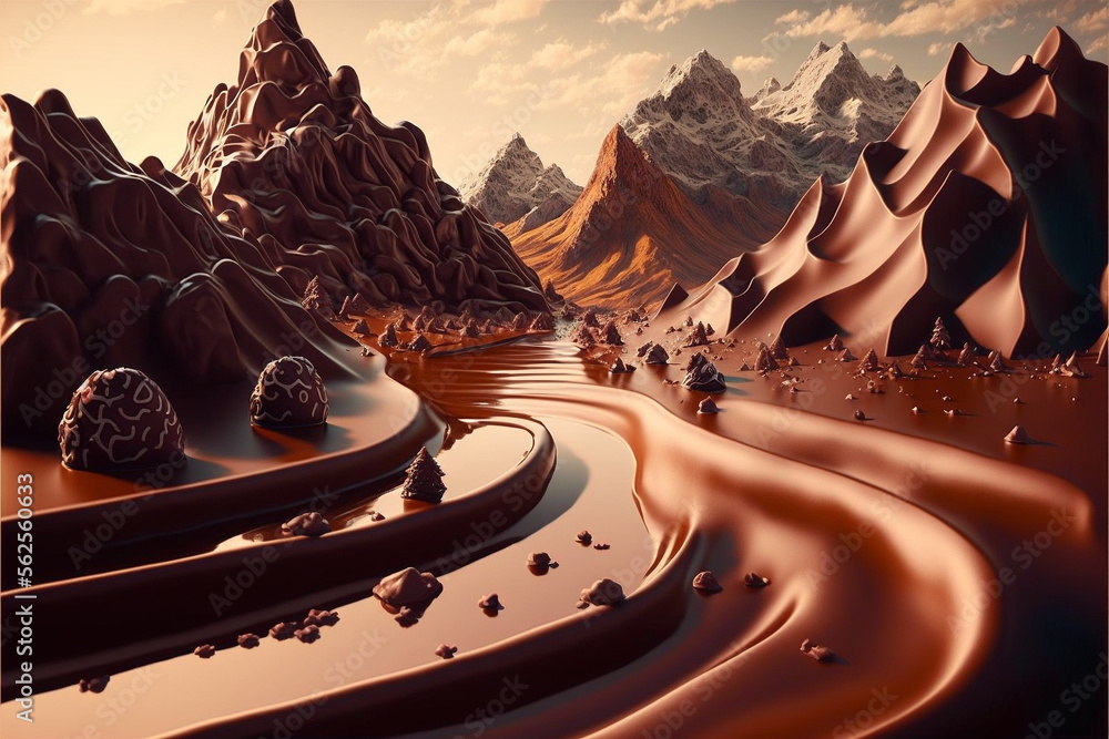 Chocolate Worlds - Illustration created with generative ai technology