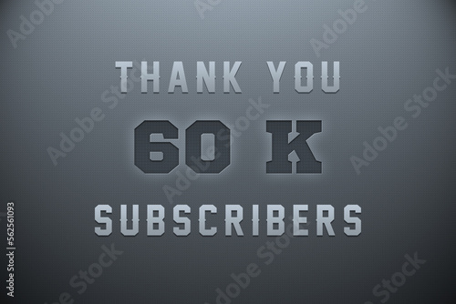 60 K subscribers celebration greeting banner with Metal Engriving Design