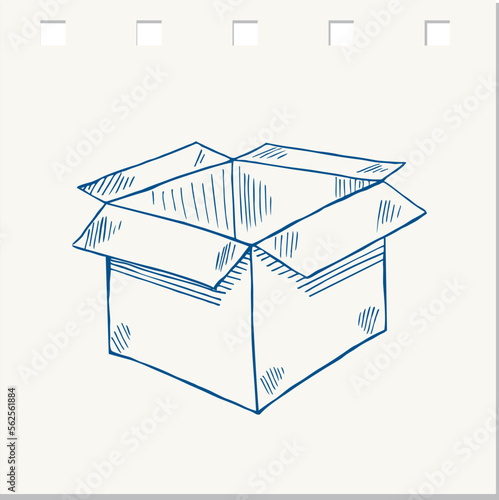 Hand drawn of box , doodle style , vector illustration