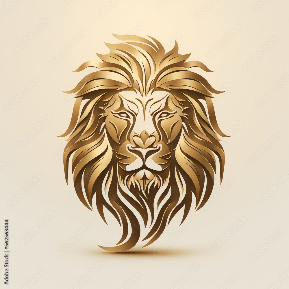 Lion head vector illustration for logo, design or tattoo. Generative AI. Lion head vector illustration for logo, design or tattoo. Generative AI.
