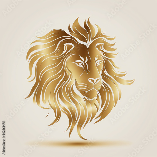 Lion head vector illustration for logo  design or tattoo. Generative AI.