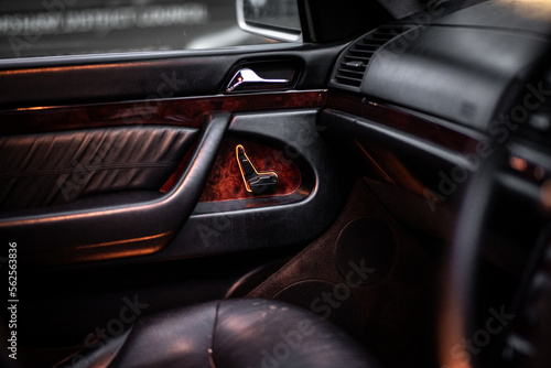 Luxury classic, legendary car interior door card © Pavel