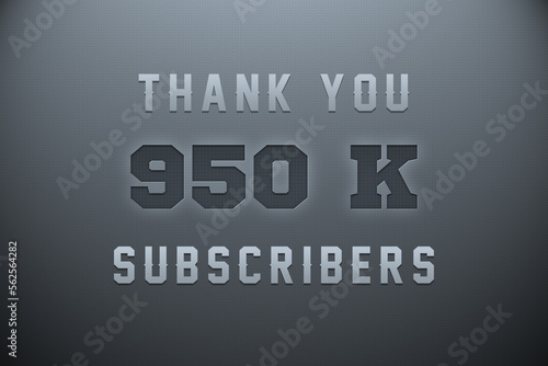 950 K subscribers celebration greeting banner with Metal Engriving Design