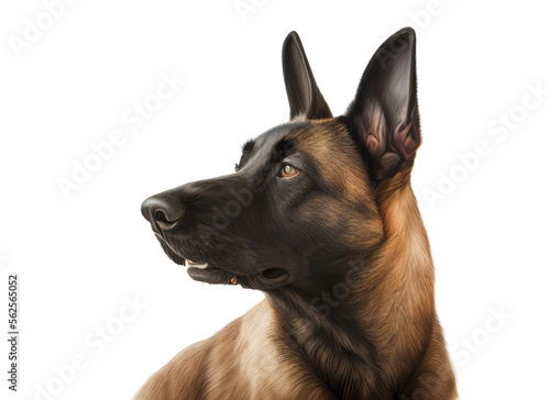 Belgian Shepherd Dog Malinois isolated, generative ai , PNG