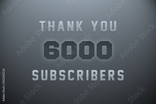 6000 subscribers celebration greeting banner with Metal Engriving Design