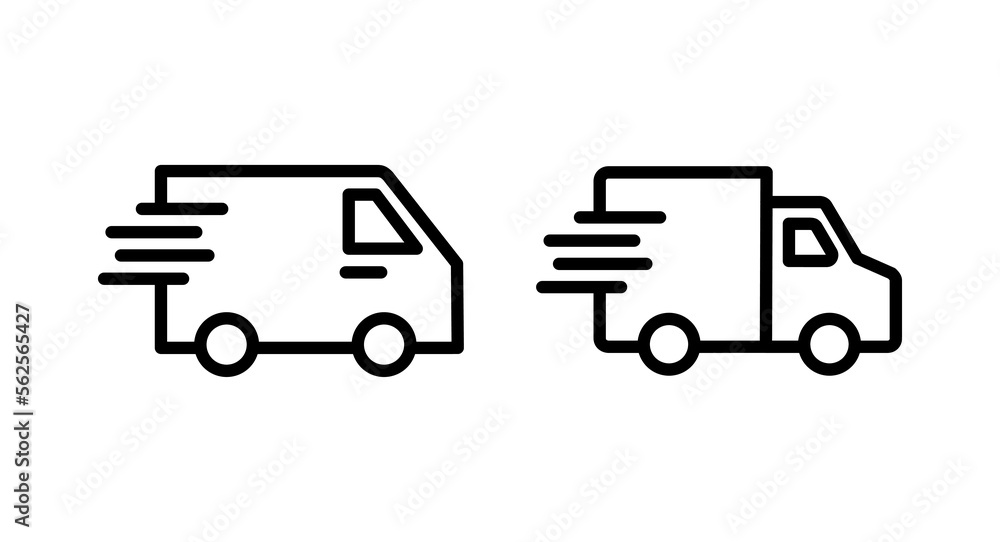 Delivery truck icon vector illustration. Delivery truck sign and symbol. Shipping fast delivery icon