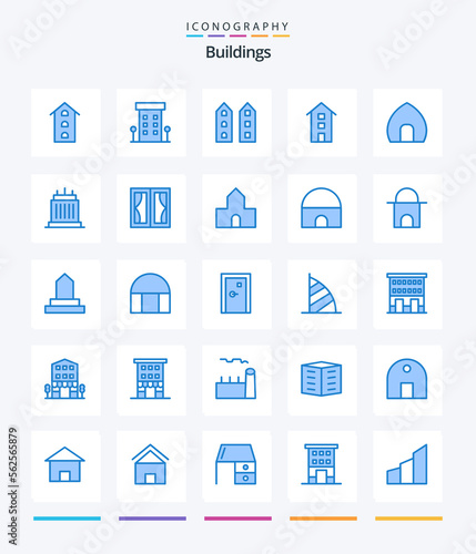 Creative Buildings 25 Blue icon pack Such As furniture. buildings. historical building. real. landmarks