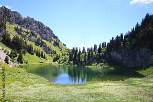 The  Arvouin lake  is a lake south of Cornettes de Bise in the Haute-Savoie region of France