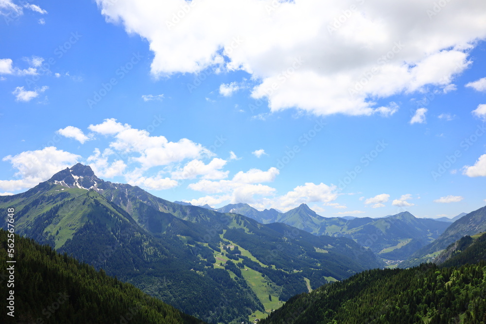 Obraz premium View of the Pointe d'Arvouin located on the commune La Chapelle-d'Abondance, in the French Chablais