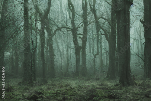 fog in the woods created with Generative AI technology