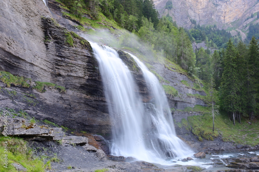 The Rouget waterfall is a waterfall of the Giffre Valley in the town of Sixt-Fer-à-Cheval.