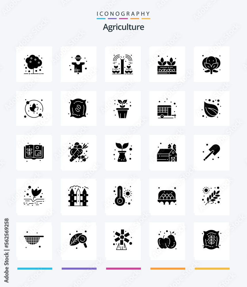 Creative Agriculture 25 Glyph Solid Black icon pack  Such As plant. vegetable. production. food. plant