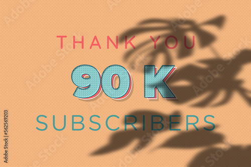 90 K  subscribers celebration greeting banner with nique Design photo