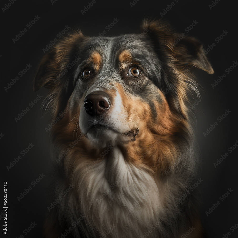 portrait of a dog Australian shepherd portrait of a dog Australian shepherd
