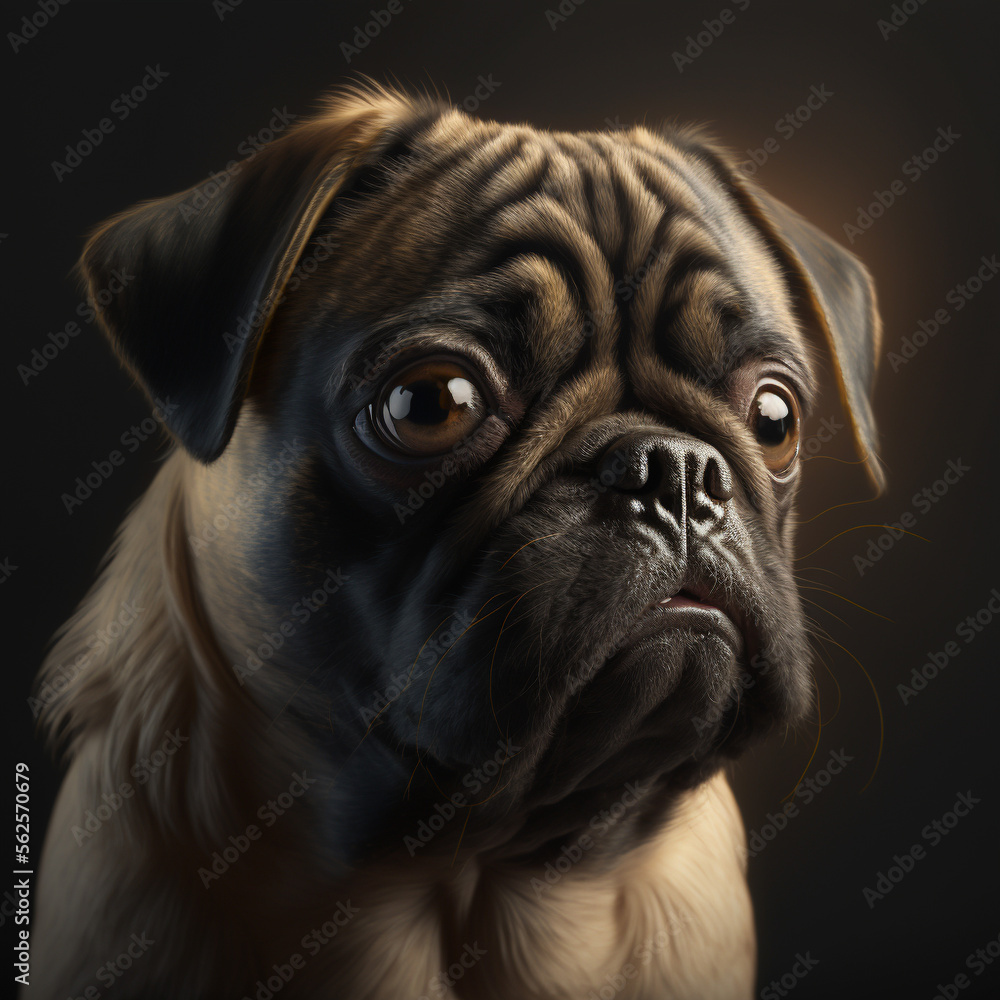 portrait of a dog Pug
