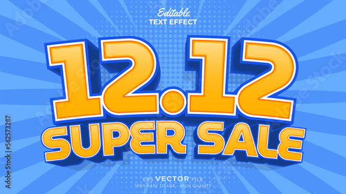 Editable text effect - 12.12 Promotion Sale 3d template style