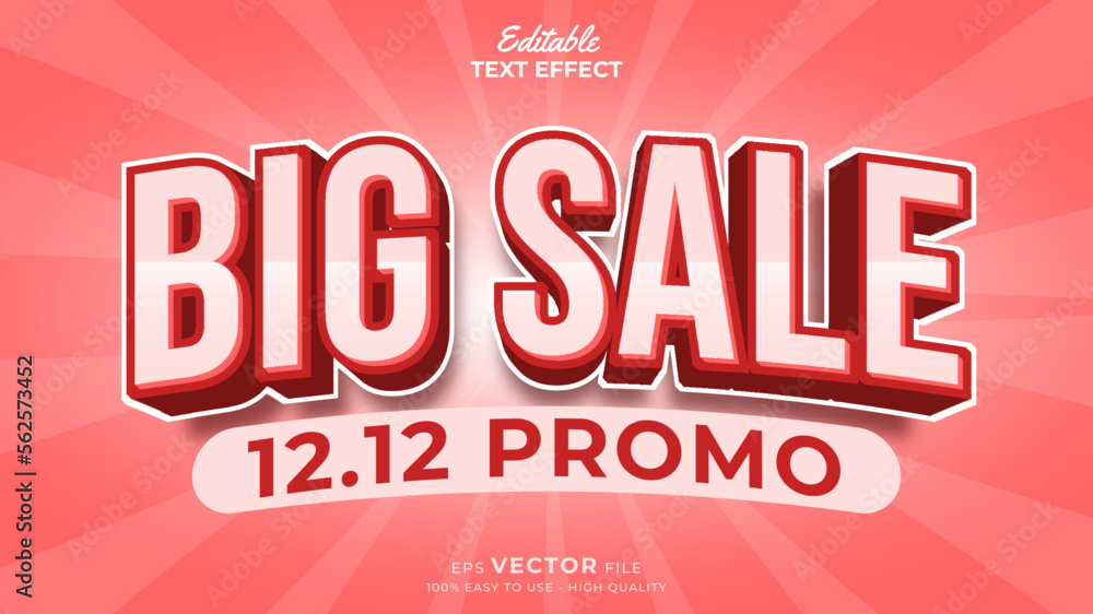 Editable text effect - 12.12 Promotion Sale 3d template style Editable text effect - 12.12 Promotion Sale 3d template style