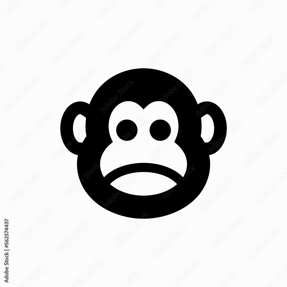 simple cute face head monkey icon vector simple cute face head monkey icon vector
