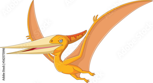 Cartoon pterodactyl on white background