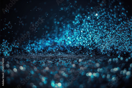 Glittering Blue Lights background wallpaper glowing abstract lights Generative AI