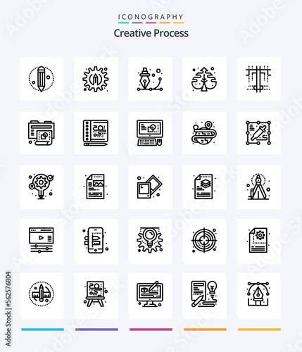 Creative Creative Process 25 OutLine icon pack Such As new. creative. plant. type. creative