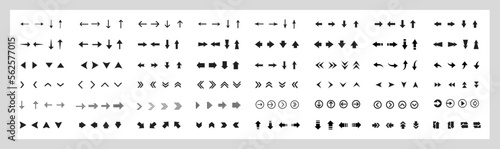 Set of black vector arrows icons. Modern simple arrows. Collection different Arrows on flat style for web design. Arrow vector collection. 