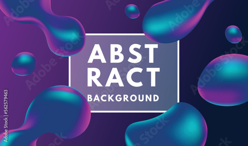 Blob fluidic 3D gradient neon abstract background