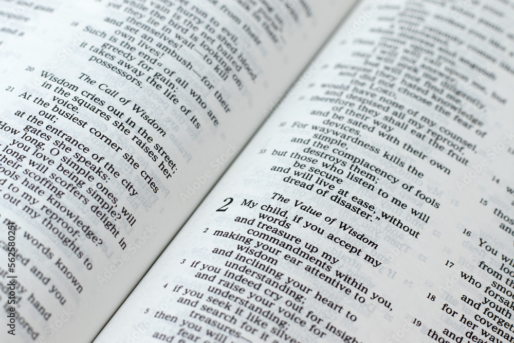 Value of wisdom verse, proverbs bible book, a closeup. Value of wisdom verse, proverbs bible book, a closeup.